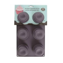תבנית סיליקון 6 שקעים דגם קאפקייקס מעוצב מבית MAMA - All Store