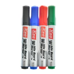 טושים מחיקים 4 צבעים + ספוג (עבור לוח לבן)