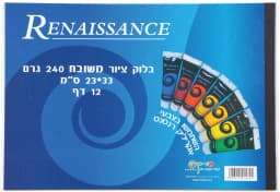 בלוק ציור 12 דפים 33*23 ס"מ  240 גרם