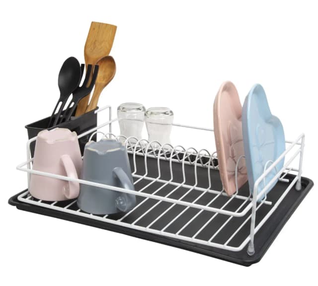 מייבש כלים מתכת שחור לבן - All Store