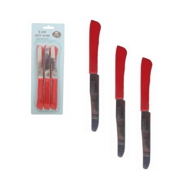 סט 6 סכיני להב ידית אדומה מבית MAMA - All Store