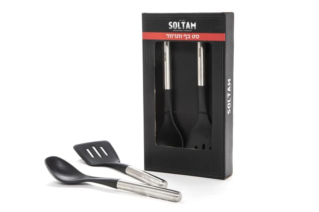 סט כף ותרווד ידית זהב באריזת מתנה סולתם