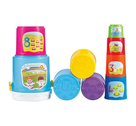 מגדל כוסות+דלי צורות הנדסיות - All Store