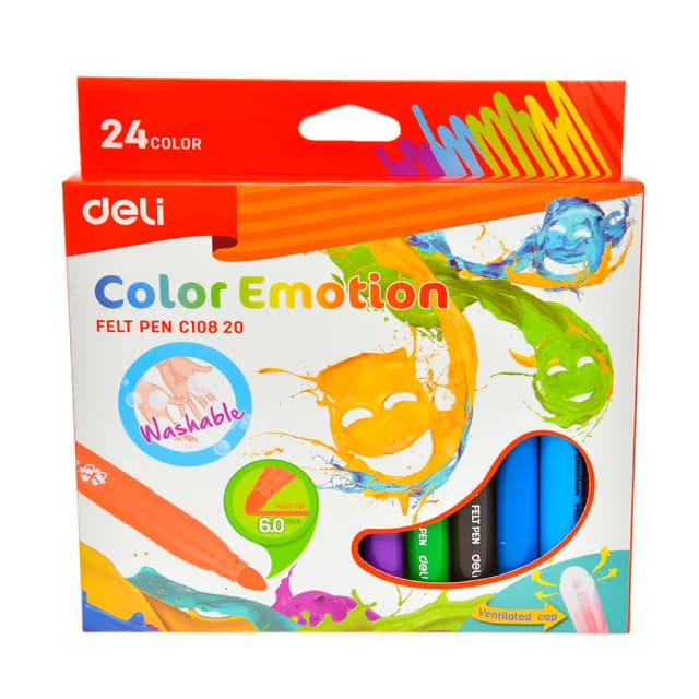 סט טושים ג'מבו 24 צבעים - deli - All Store