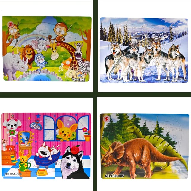 פאזל חיות דוגמאות שונות 28*20 ס"מ - All Store