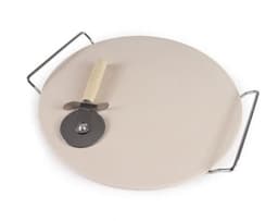 משטח פיצה מאבן מעמד+גלגלת סולתם