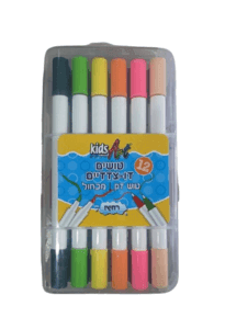 קידס ארט טוש דו צדדי דק/מכחול סט 12