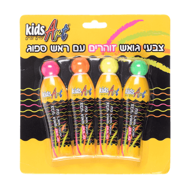 צבעי גואש זוהרים עם ראש ספוג - All Store