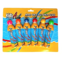 6 קידס ארט גואש ספוג סט