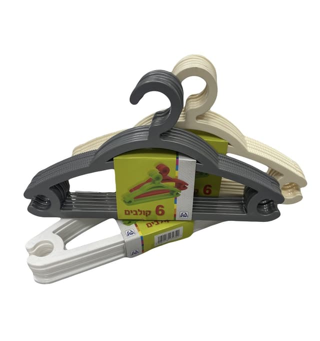 מארז 6 קולבים פלסטיק - All Store