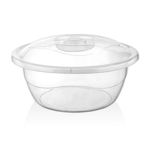 קערה להפרשת חלה שקופה עם מכסה 12 ליטר - All Store