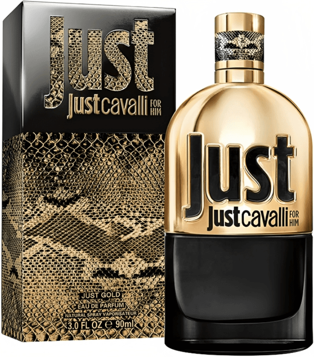 בושם לגבר ג'אסט קוואלי גולד מבית רוברטו קוואלי 90מ"ל א.ד.פ