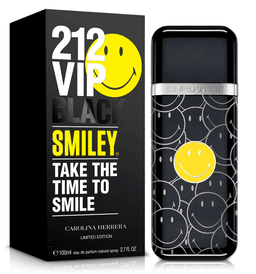 בושם לגבר 212 וי אי פי בלאק סמיילי מבית קרולינה הררה 100מ"ל א.ד.פ (מהדורה מוגבלת)