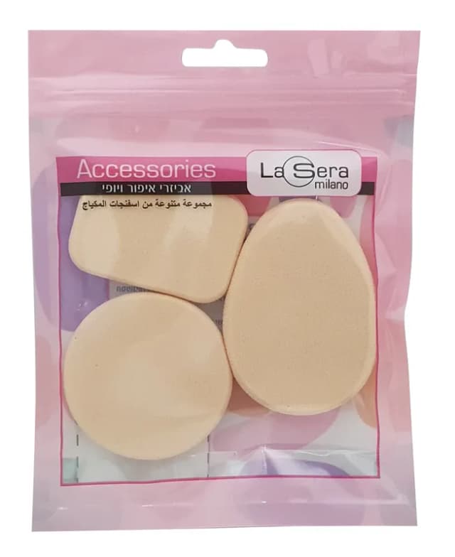 לסרה סט 3ספוגים (ריבוע+עיגול+טיפה) / La Sera 3 Sponges Set