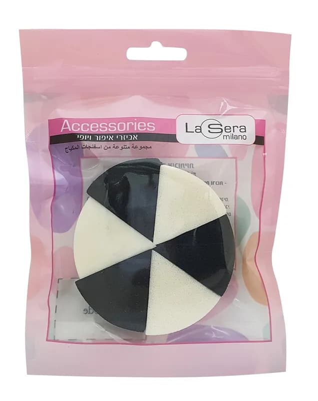 לסרה ספוג 6משולשים (שחור לבן) / La Sera 6 Triangular Sponges