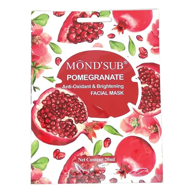 מונדסאב מסיכת פנים רימונים להבהרה והאטת הזדקנות העור / Mondsub Pomegranate Anti Oxidant & Brightening Facial Mask