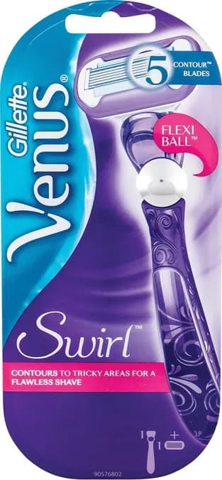 גילט ונוס סווירל 5להבים רב פעמי - סכין +ידית / Gillette Venus Swirl Machine+razor