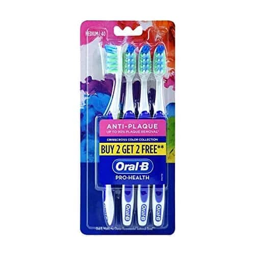 אורל בי רביעיית מברשות שיניים אנטי פלאק PRO HEALTH / Oral B Toothbrusg Pro Health Anti Plaque X 4