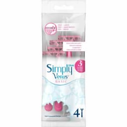גילט וונוס סימפלי בייסיק ורוד 4סכיני גילוח חד פעמי 2להבים / Venus Simply Basic 4 Razors