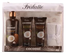 סט פרולטה קוקוס ק.גוף+ק.ידיים+ק.רגליים+מגבת בתיק רחצה / Fruleta Coconut Set 5 Pcs.