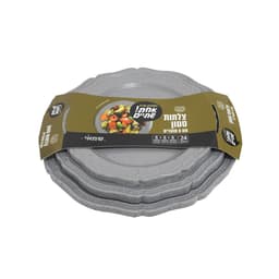 סט צלחות 24 חלקים שיש נצנץ=קלאסיק=ענק+גדול+קטן