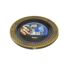 צלחות גדול שחור זהב 10 יח'  כשל''פ אחת שתיים ר. שמאי