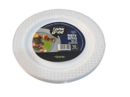 צלחות גדול לבן כסף 10 יח'  כשל''פ אחת שתיים ר. שמאי