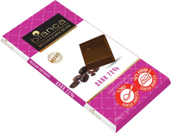 שוקולד מריר 72% ביאנקה 100 גר