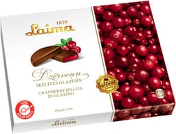 סוכ.ג`לי מצופה שוקולד טעם חמוציות 190 ג