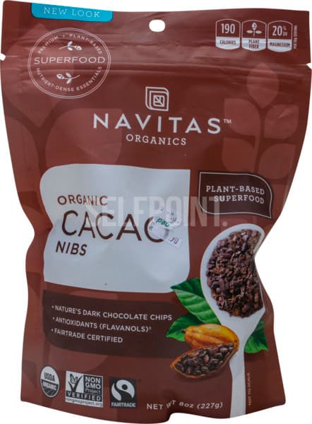 קקאו ניבס - שבבי קקאו 227 גרם נביטאס Cacao Nibs 227 gr Navitas Navitas naturals