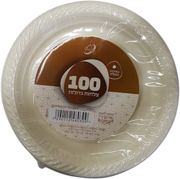 צלחת גדולה קרם 100 יח לפיד