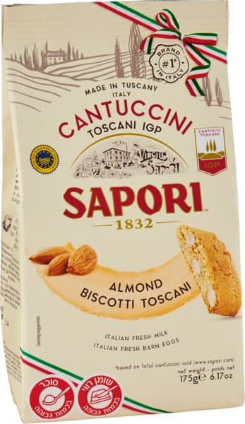 עוגיות קנטוציני שקדים 175 גרם SAPORI