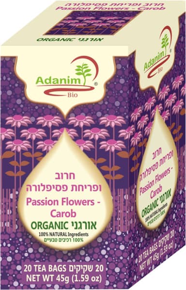 תה עדנים-חליטת חרוב ופריחת פסיפלורה 45 ג