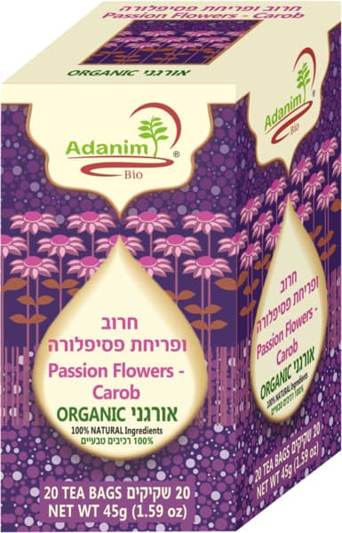 תה עדנים-חליטת חרוב ופריחת פסיפלורה 45 ג