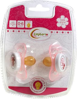 מוצץ פרח עם פטמה דו צדדית בגודל בינוני מארז זוג- מגוון דוגמאות