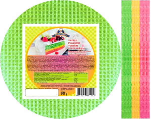 בסיס ופל 3 צבעים לעוגה 90 ג