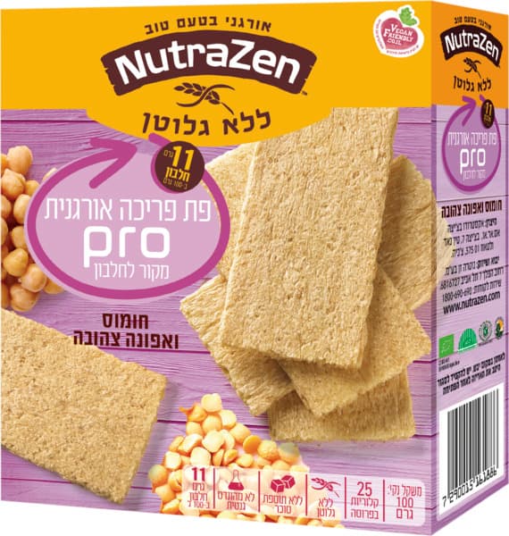 פת פריכה אורג. PRO לל"ג חומוס אפונה 100