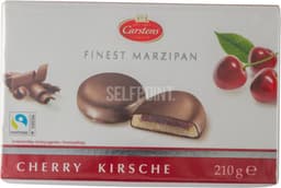 בונ עיגולי מרציפן עם מחית דובדבן בשוקול