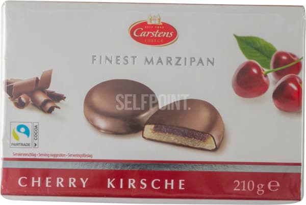 בונ עיגולי מרציפן עם מחית דובדבן בשוקול