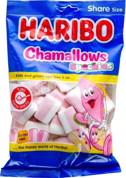 הריבו ספקיז מרשמלו ורוד לבן פסים 175 גרם