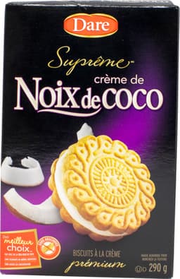 עוגיות עם קרם קוקוס 290 גרם