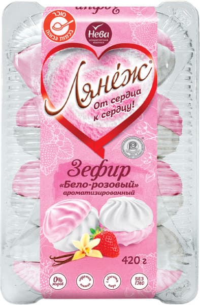 זפיר ורוד-לבן 420 גרם NEVA