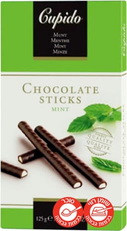 בונ קופידו שוקולד סטיקס מנטה 125 גרם