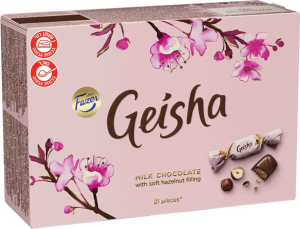 פייזר גיישה שוקו חלב קרם אגוזים 150 גרם