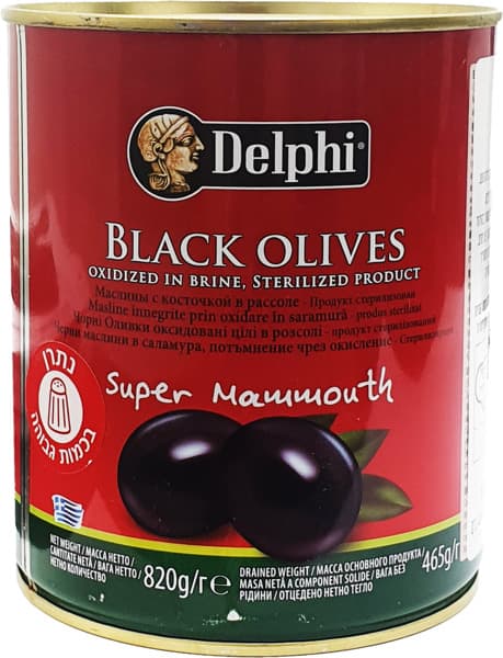 זיתים מושחרים דלפי סופר ממוט 820 גרם