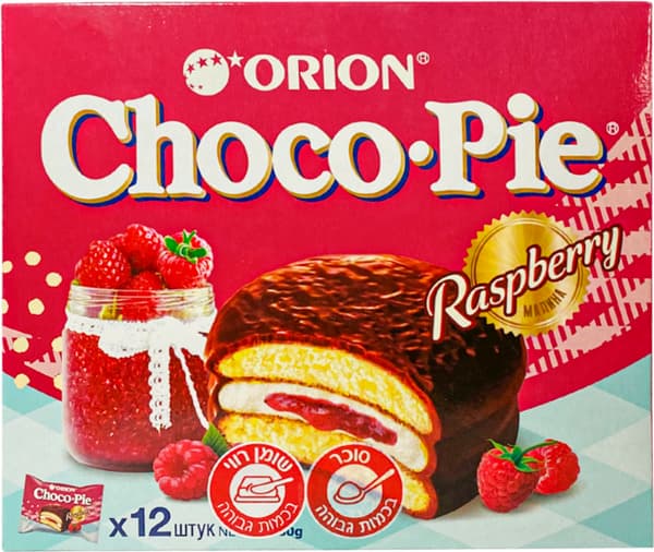 עוגיות 360 גר ORION CHOCO-PIE RASPBERRY