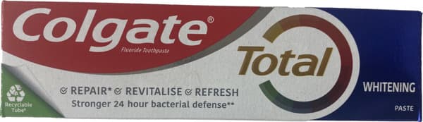 קולגייט - משחת שיניים טוטאל פסים הלבנה 75 מ"ל