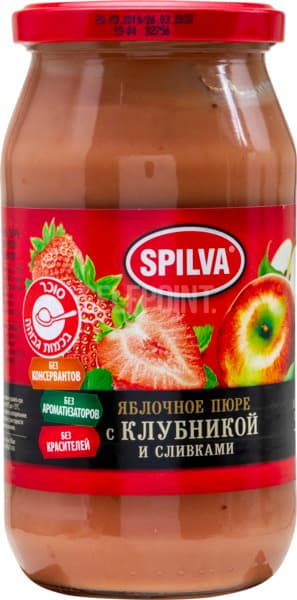 מחית תפוחי עץ עם תות שמנת 500 גר SPILVA
