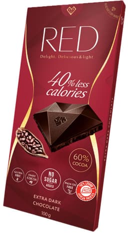 שוקולד מריר לל"ס 60% קקאו 100 גר RED