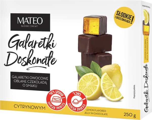 ממתק שוקולד במילוי בטעם לימון 250 גר